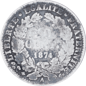 Revers 50 centimes Cérès 1874 A