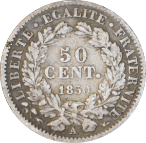 50 centimes Cérès 1850 A - Revers