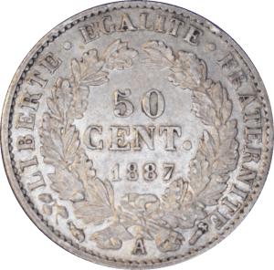 Revers 50 centimes Cérès 1887 A