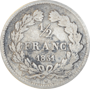 ½ franc Louis Philippe 1831 W - Revers