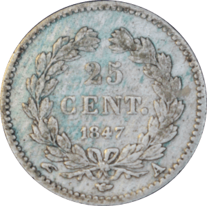 Revers 25 centimes Louis-Philippe 1847 A