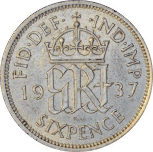 Revers 6 pence George VI 1937