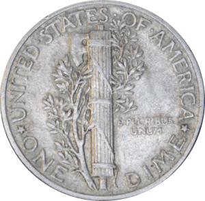 Reverse 10 cents "Mercury Dime" 1944