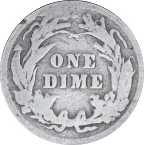 Reverse 10 cents "Barber Dime" 1901