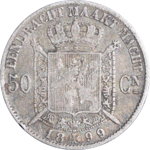Revers 50 centimes Léopold II 1899
