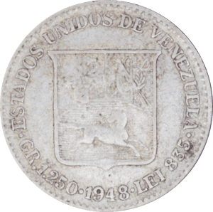 Reverse ¼ bolívar 1948