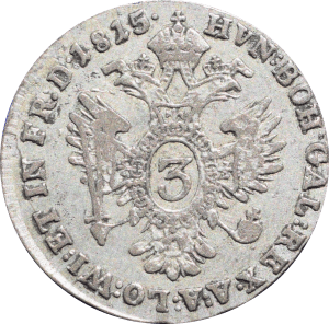 Revers 3 kreuzer François Ier 1815
