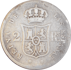 Revers 2 reales Isabelle II 1852 Séville