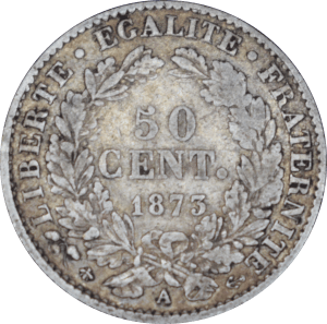 Revers 50 centimes Cérès 1873 A