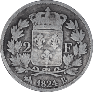 2 francs Louis XVIII 1824 B - Revers