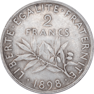 Revers 2 francs Semeuse 1898