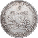 2 francs Semeuse 1898 - Revers
