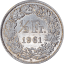 ½ franc Helvetia debout 1961 - Revers