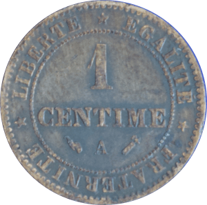 Revers 1 centime Cérès 1896 A