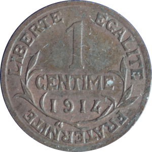 Revers 1 centime Daniel-Dupuis 1914