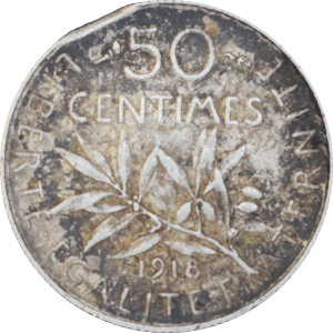 Revers 50 centimes Semeuse 1918