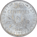 50 centimes Semeuse 1907 - Reverse