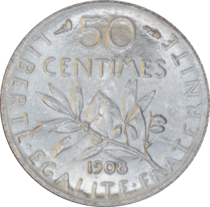Revers 50 centimes Semeuse 1908