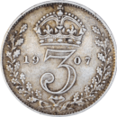 3 Pence Edward VII 1907 - Revers