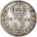 3 Pence Edward VII 1910 - Revers