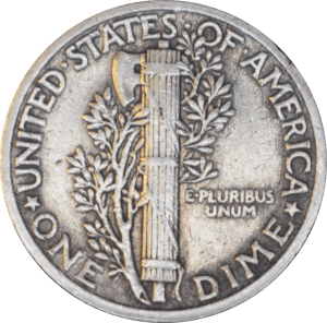 Revers 10 cents "Mercury Dime" 1937