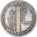 10 cents "Mercury Dime" 1937 - Revers
