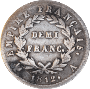 Revers Demi franc Napoléon Empereur 1812 A