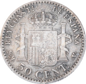 Revers 50 centimos Alphonse XIII 1900