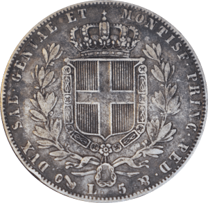 5 lires Carlo Alberto 1847 P - Revers