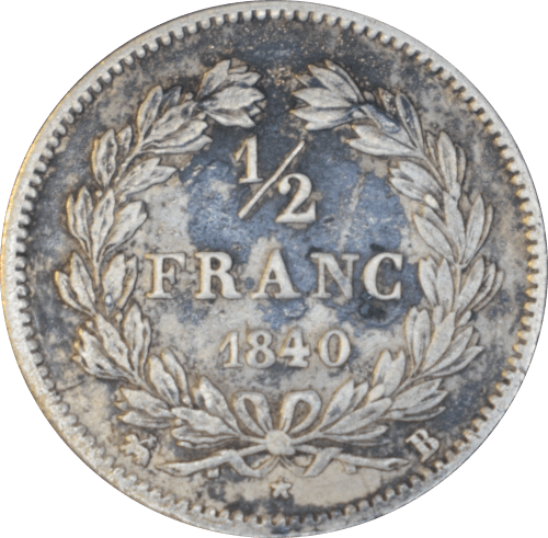 ½ franc Louis Philippe 1840 B - Revers