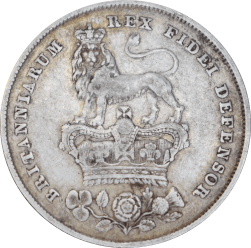 Revers 1 shilling George IV 1825