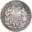 1 franc Napoléon III 1860 A - Revers
