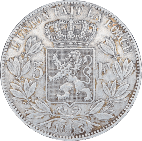 5 francs Léopold Ier 1853 - Revers
