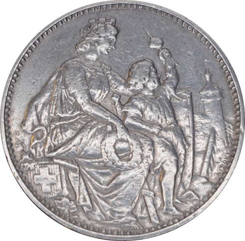 Revers 5 francs Schaffhouse 1865