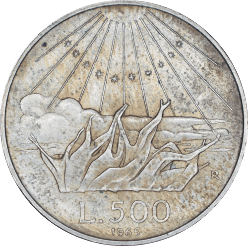 Revers 500 lires Dante 1965