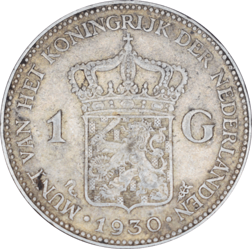 Revers 1 Gulden Wilhelmina 1930