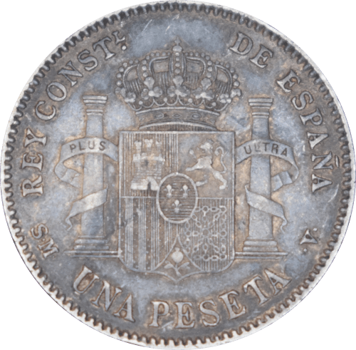 Revers 1 peseta Alphonse XIII toupet 1901