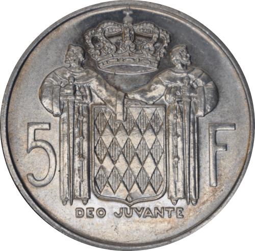 Revers 5 francs Rainier III 1966