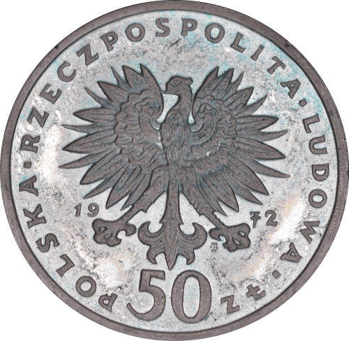 Revers 50 zlotys Frédéric Chopin 1972