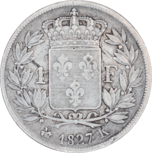 1 franc Charles X 1827 K - Revers
