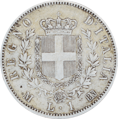 Revers 1 lire Vittorio Emanuele II 1863 M BN