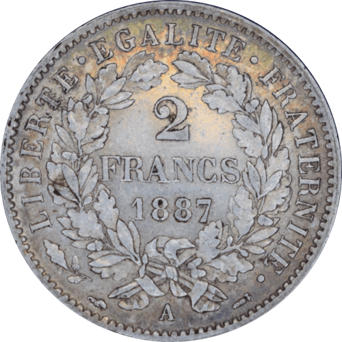 Revers 2 francs Cérès 1887 A