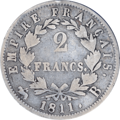 2 francs Napoléon 1811 B - Revers