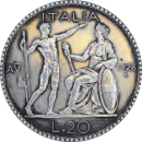 20 lires "Littore" Vittorio Emanuele III 1928 R - Revers