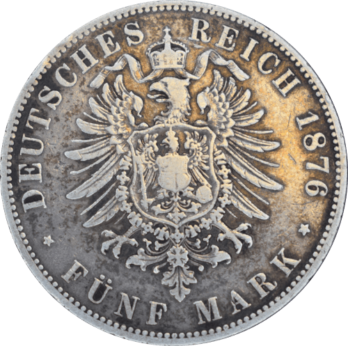 Revers 5 Mark Wilhelm I 1876 A