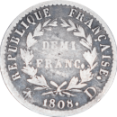 Demi franc Napoléon Empereur 1808 D - Revers