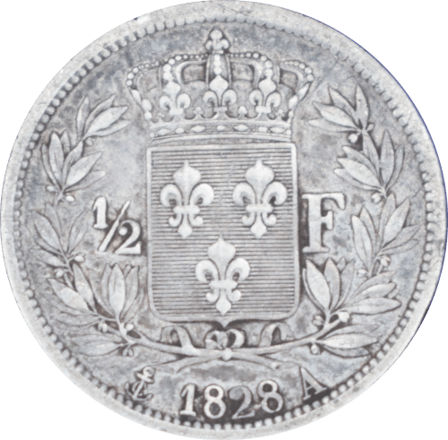 ½ franc Charles X 1828 A - Revers