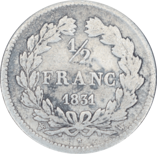 ½ franc Louis Philippe 1831 W - Revers