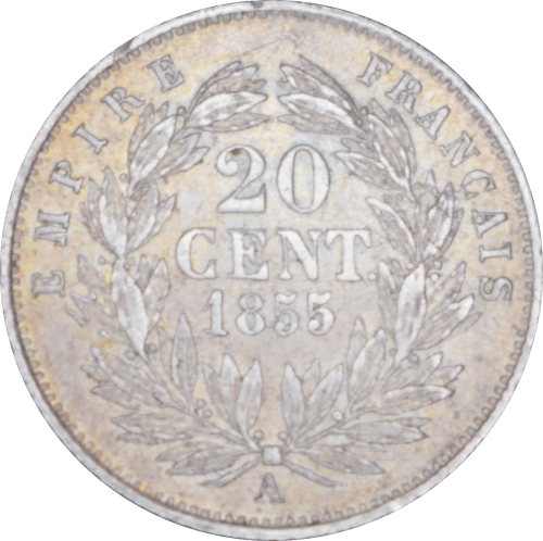 20 centimes Napoléon III 1855 A - Revers
