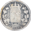 1/2 franc Louis XVIII 1818 W - Revers